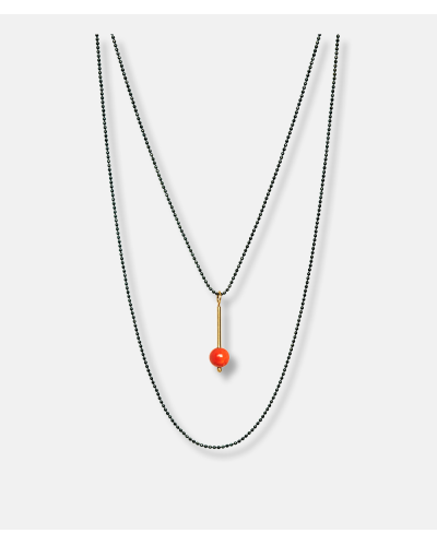 Redberry - pendant and gold chain  - Michala Eken
